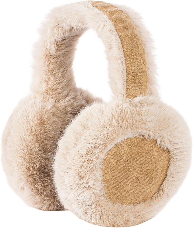Eyegla Winter Ear Muffs Women Adjustable Fuzzy Earmuffs Faux Fur Ear Warmers Foldable Ear Covers for Cold Weather - Image 1